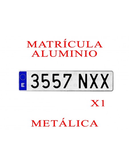 matricula aluminio coche metalica