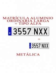 matricula aluminio coche alfa