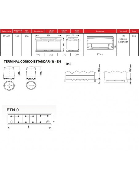 bateria exide ea1000 100ah