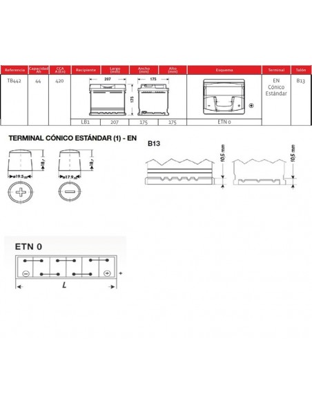 bateria exide eb442 44ah