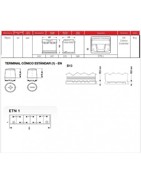 bateria exide eb501 50ah