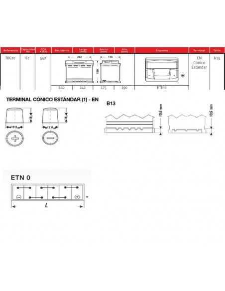bateria exide eb620 62ah
