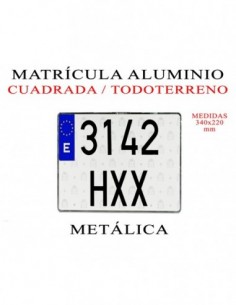 matricula aluminio todoterreno 4x4