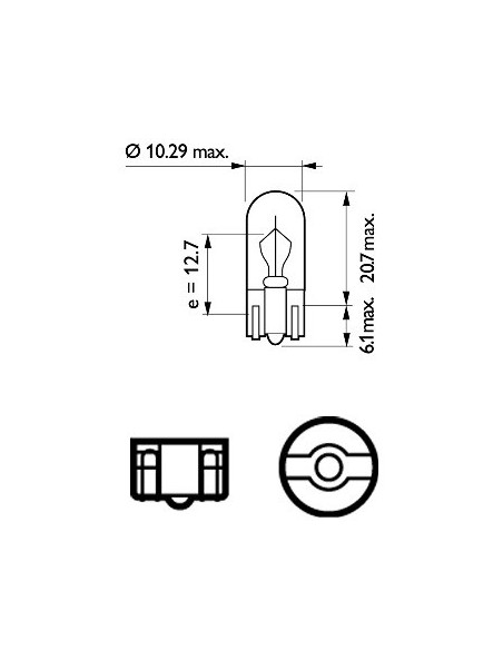 lampara bombilla philips w2,2w