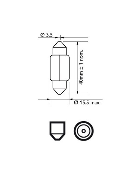  lampara bombilla philips festoon
