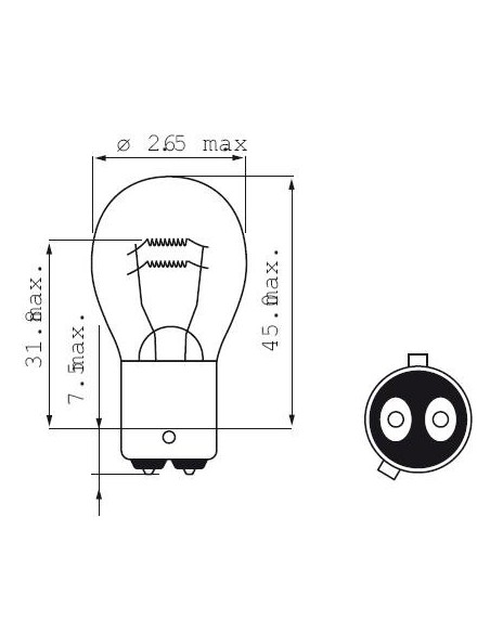  lampara bombilla philips p21/4W