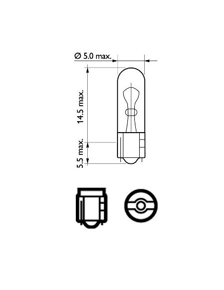 lampara bombilla philips w1,2w