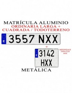 matricula aluminio todoterreno 4x4