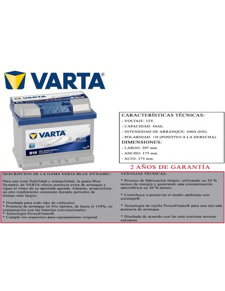  bateria varta b18 44ah