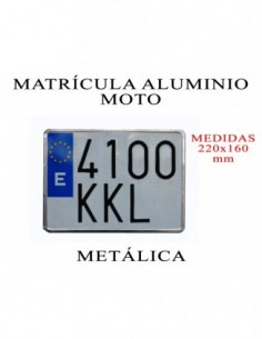 matricula aluminio moto metalica