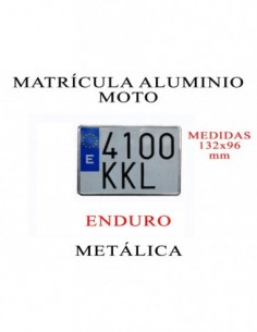 matricula aluminio enduro metalica