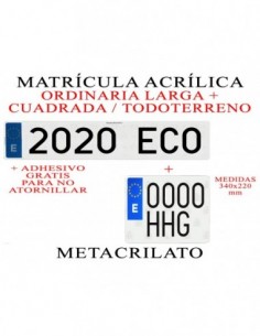 matricula metacrilato 4x4 todoterreno