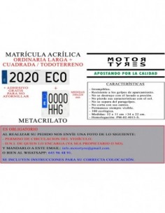 matricula metacrilato 4x4 todoterreno 2