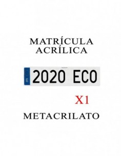 matricula acrilica coche metacrilato