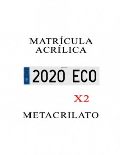 matricula acrilica coche metacrilato